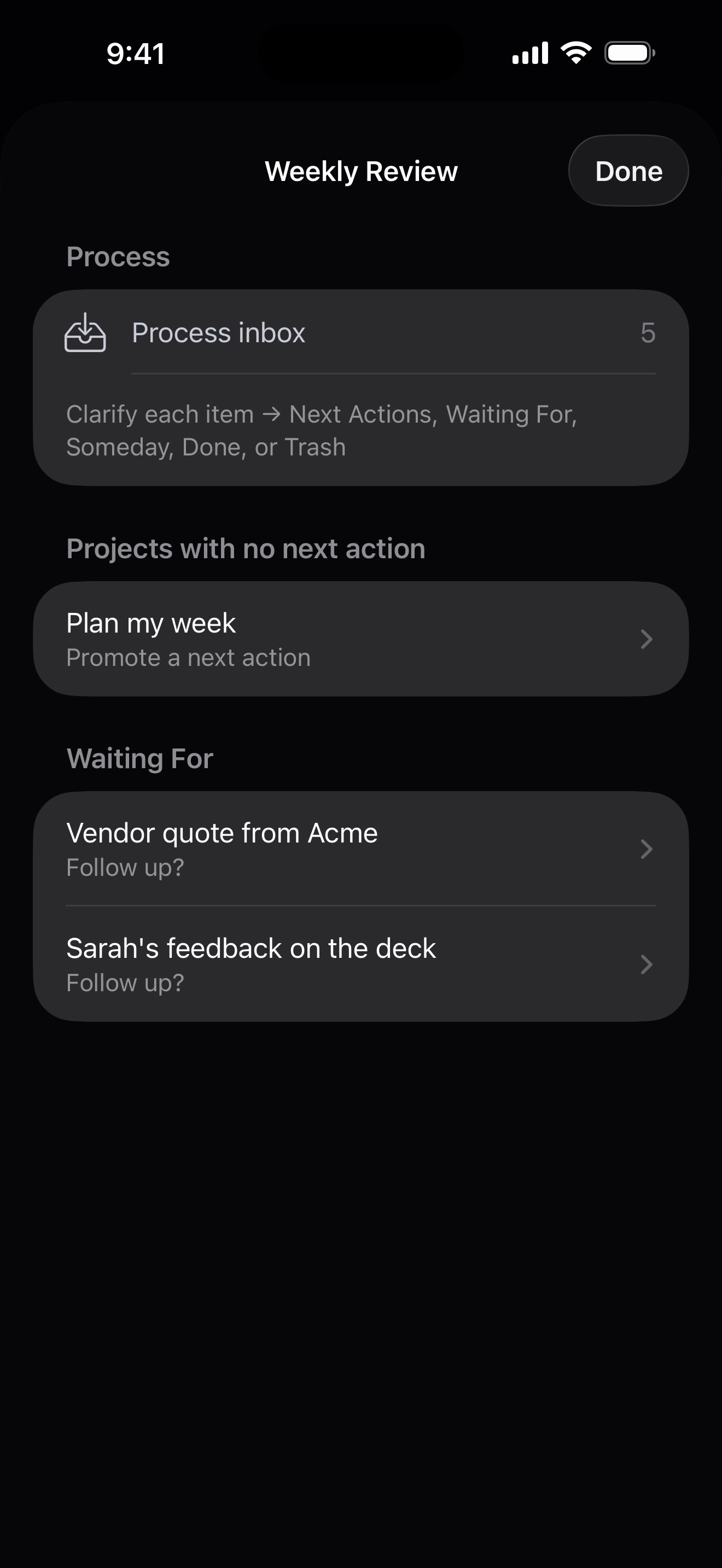 The weekly GTD review